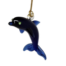 Solid Blown Glass Dolphin Ornament