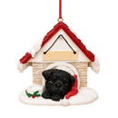 Ceramic Doghouse Ornament - Pug - Black - Animals - by E&S Pets