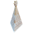 Gingerbread Tri-Tree - White Glitter and Star - 11 Inch - Christmas >> Figurines - by Roman