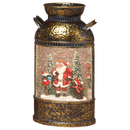 Lighted Spinning Water Globe Milk Can - Santa