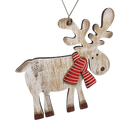 Rustic Wooden Reindeer Ornament -