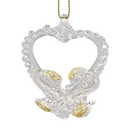 Spunglass Ornament - Gold Heart With Swans - Christmas >> Ornaments >> Glass - by Kurt Adler