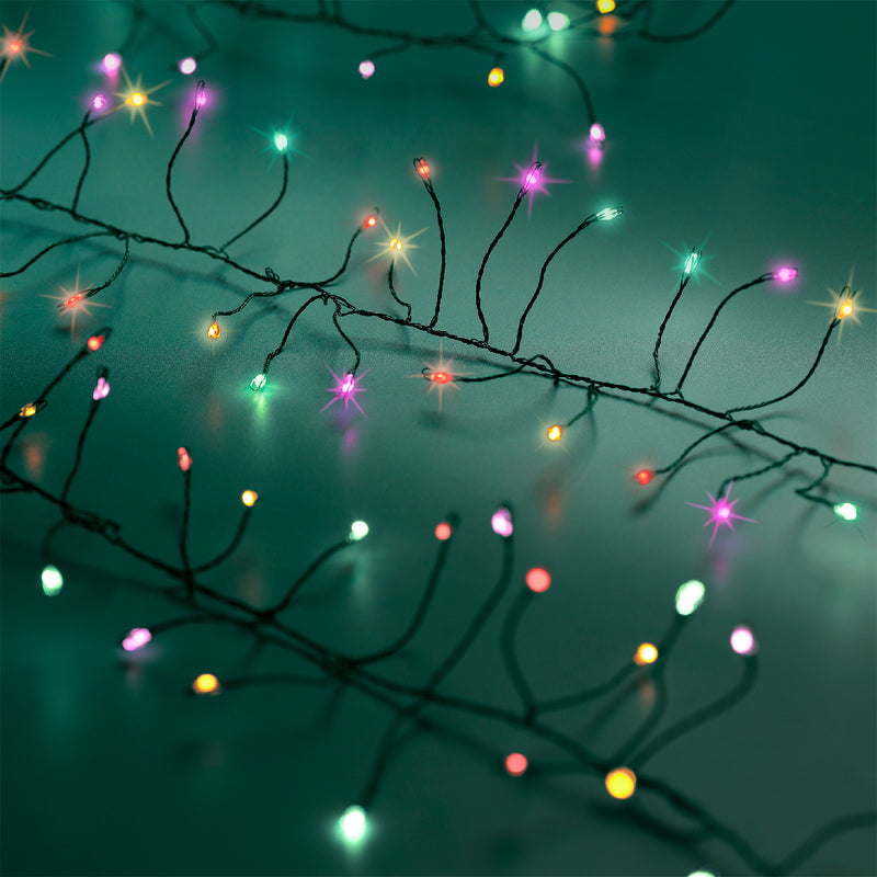 Micro LED Garland Light - 8 function twinkle - 480 - Multicolor - Silver String