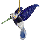 Egyptian Glass Hummingbird Ornament - Blue with Green Beak