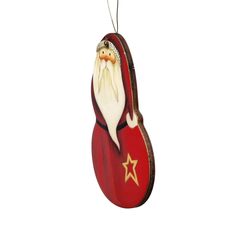 Jolly Santa with Star Ornament