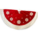 48" Christmas Red W/Wht Snowflake Tree Skirt