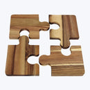 Acacia Wood Jigsaw Puzzle Charcuterie Coaster Set