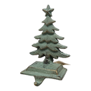 Iron Rustic Tree Stocking Holder - Green