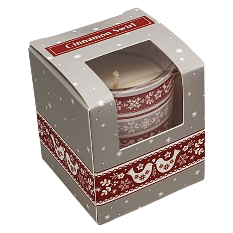 Glass Votive Scented Candle - Cinnamon Swirl