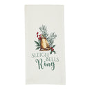 Sleigh Bells Ring Embroidered Dishtowel