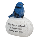 Bluebird on Stone Figurine – May the Bluebird of Happiness Bring You Joy - Gift Shoppe >> Figurines - by Roman