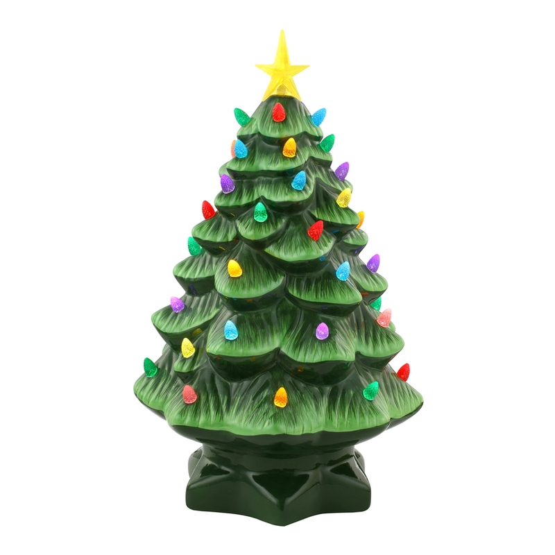 Ceramic Christmas Tree - Green - 14 inch