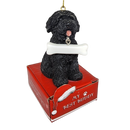 Labradoodle - black with Bone Ornament