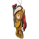 Teddy's Christmas Cheer: Hand-Painted Plywood Ornament
