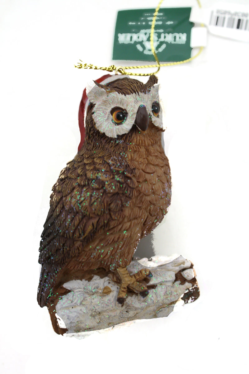 Owl Wearing a Santa Hat Ornament - The Country Christmas Loft