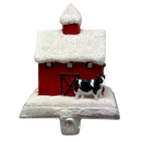 Snowy Barn And  Cow Stocking Holder