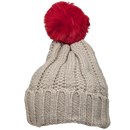 Knit Hat With Three Interchangeable Poms - Oatmeal