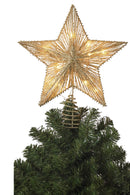 Electric Lighted Glitter & Mesh Star Tree Topper with 10 Lights, Spring Base