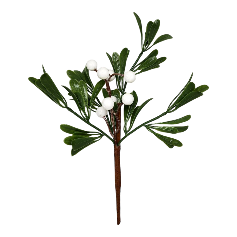 White Berry Mistletoe Pick