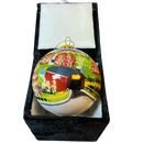 Hand Painted Glass Globe Ornament - A Vermont Covered Bridge