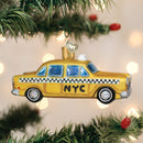 NYC Taxi Cab Glass Ornament