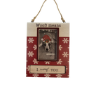 Pet Photo Frame Ornament - Woof! means Happy Howlidays