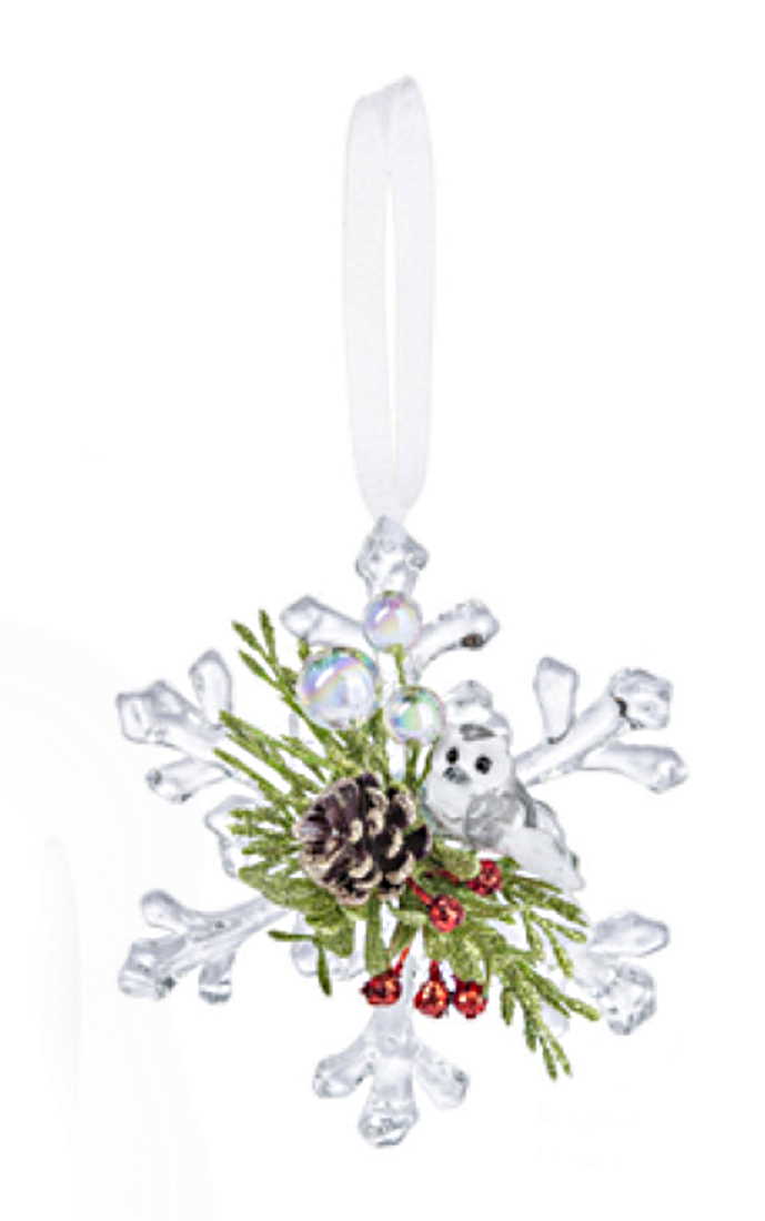 Pine Owl Snowflake Ornament - Style
