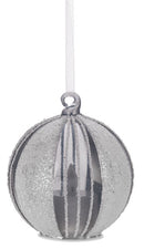 Silver Stripe Candle Glow Ornament