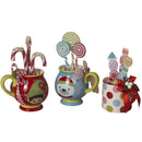 Holiday Candy Picks in Ceramic Cup