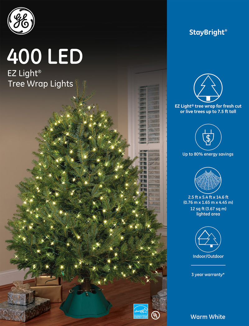 Ge 400 Tree Wrap Lights - Warm White - The Country Christmas Loft