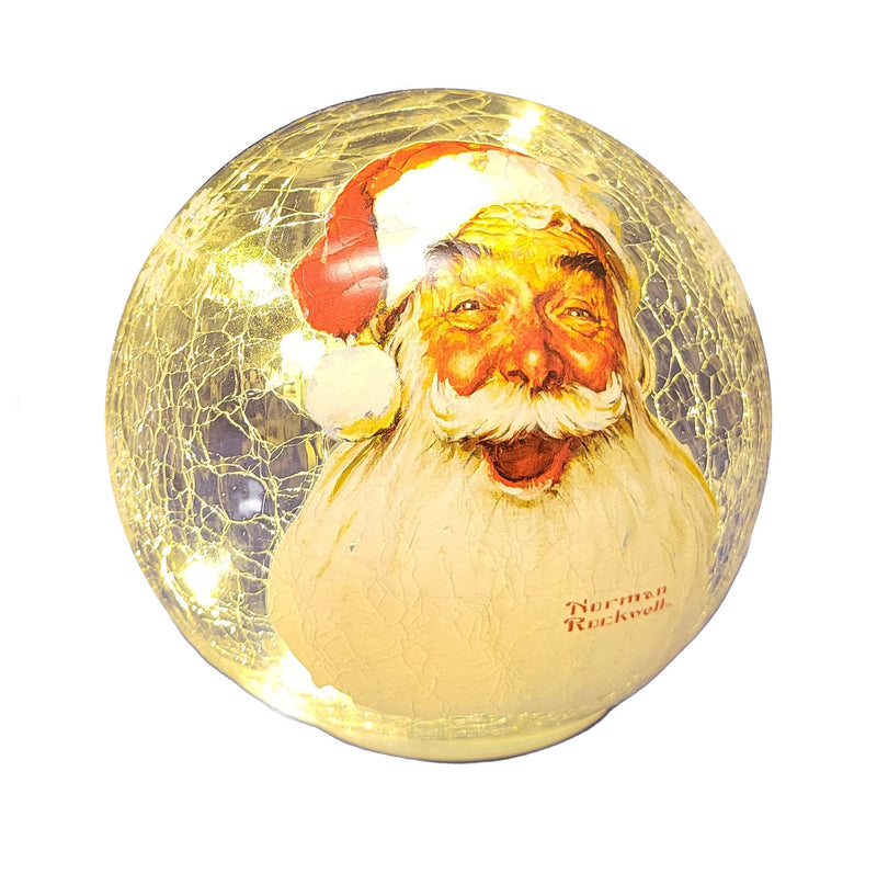 Lighted Globe - Norman Rockwell Santa Claus
