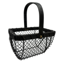 Black Wood and Metal Basket