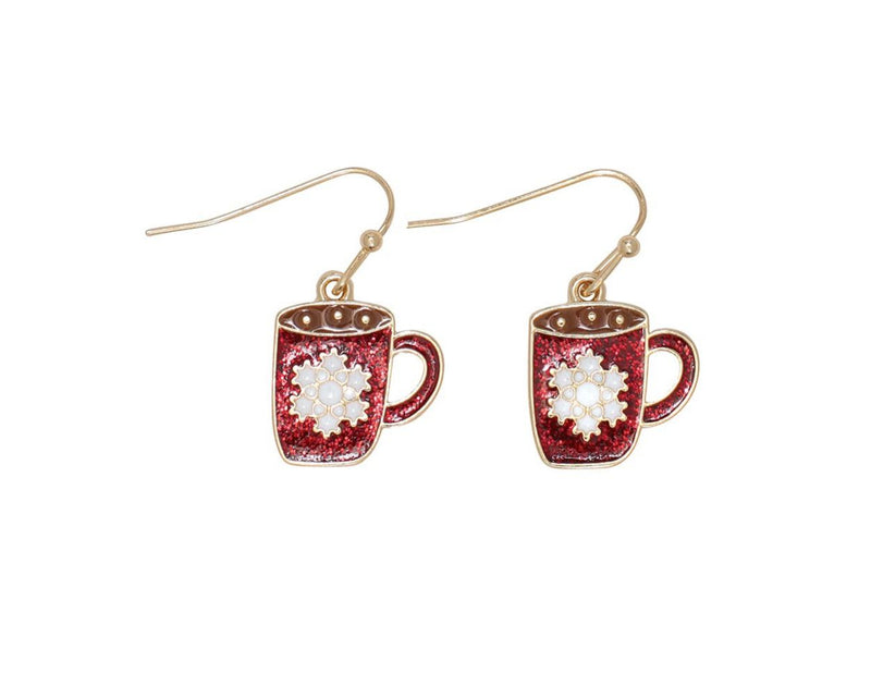 Enamel Hot Chocolate Mugs Earrings