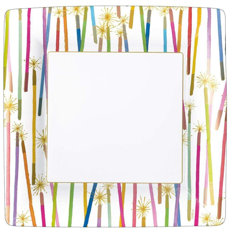 Candles White Multi - Dinner Plate - Square