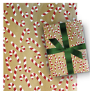 Glitter Accented Roll Wrap - 30" x 96" - Candy Cane Delight