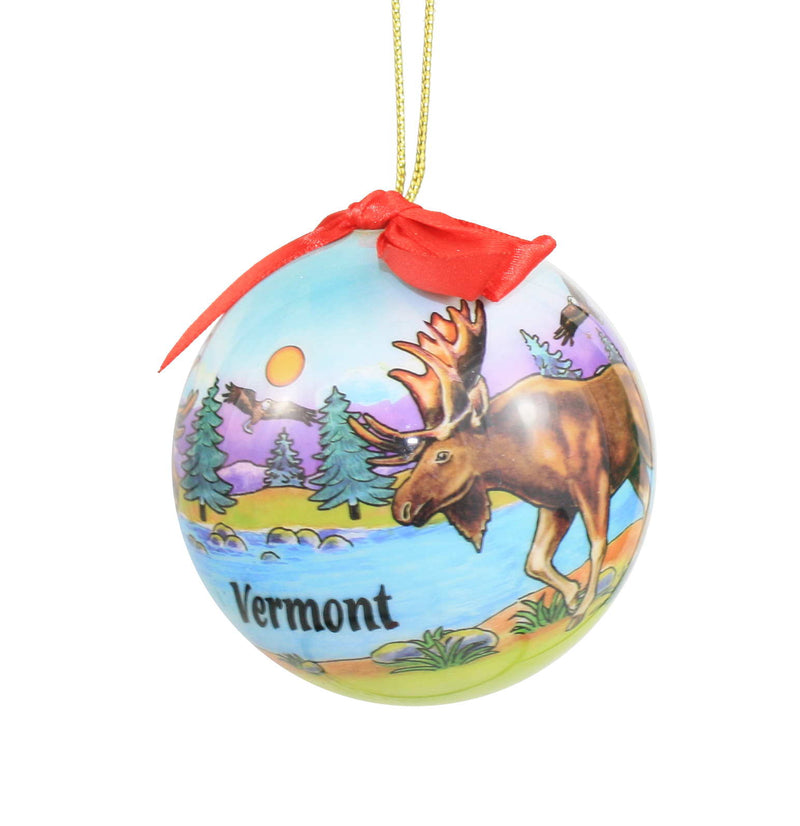 Moose Scene 3" Ball Ornament Boxed - The Country Christmas Loft