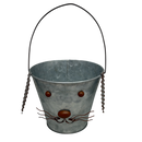 Galvanized Metal Bunny Design Bucket with Ears - Small - Christmas >> Decor - by Gerson