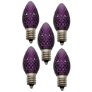 C7 Faceted LED Bulb - 5 Piece - Purple