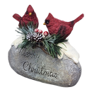 Holiday Cardinals on Stone - 7 Inch