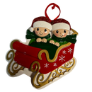 Sleigh With Gold Rails Family of 2 Ornament