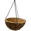 Black Metal Wire Hanging Basket with Coco Mat Liner - 12-Inch Diameter