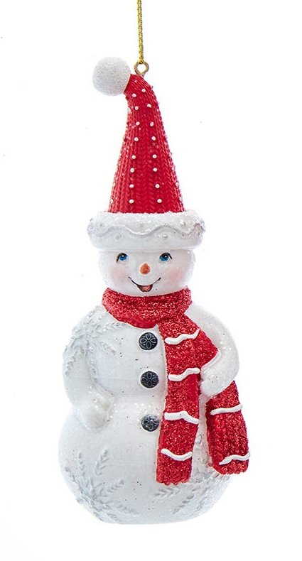 Red and White Ornament - Snowman - The Country Christmas Loft