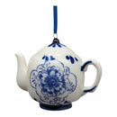Porcelain Blue Teapot Ornament - Medium - Food & Drink - by Kurt Adler
