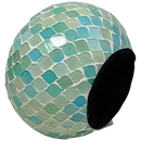 Luminescent Turquoise Gem: Cylindrical Mosaic Vessels