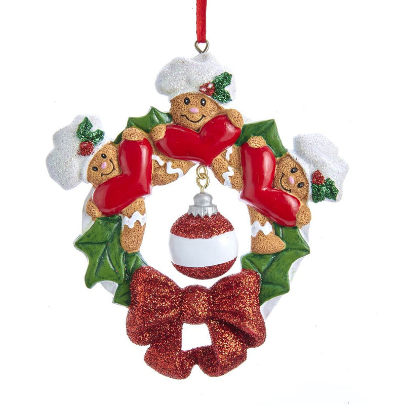 Gingerbread Wreath Ornament - Family of 3 - The Country Christmas Loft