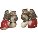 Glitter Owl on Mushroom Figurine -