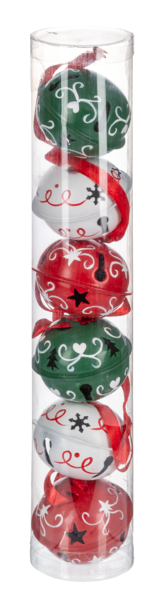 Christmas Jingle Bell Boxed Ornaments - 6 Piece