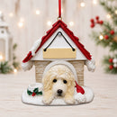 Ceramic Doghouse Ornament - Labradoodle Cream - Animals - by E&S Pets - view 2