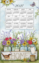 2027 Linen Calendar Towel - Home Floral - Calendars - by Kay Dee Design