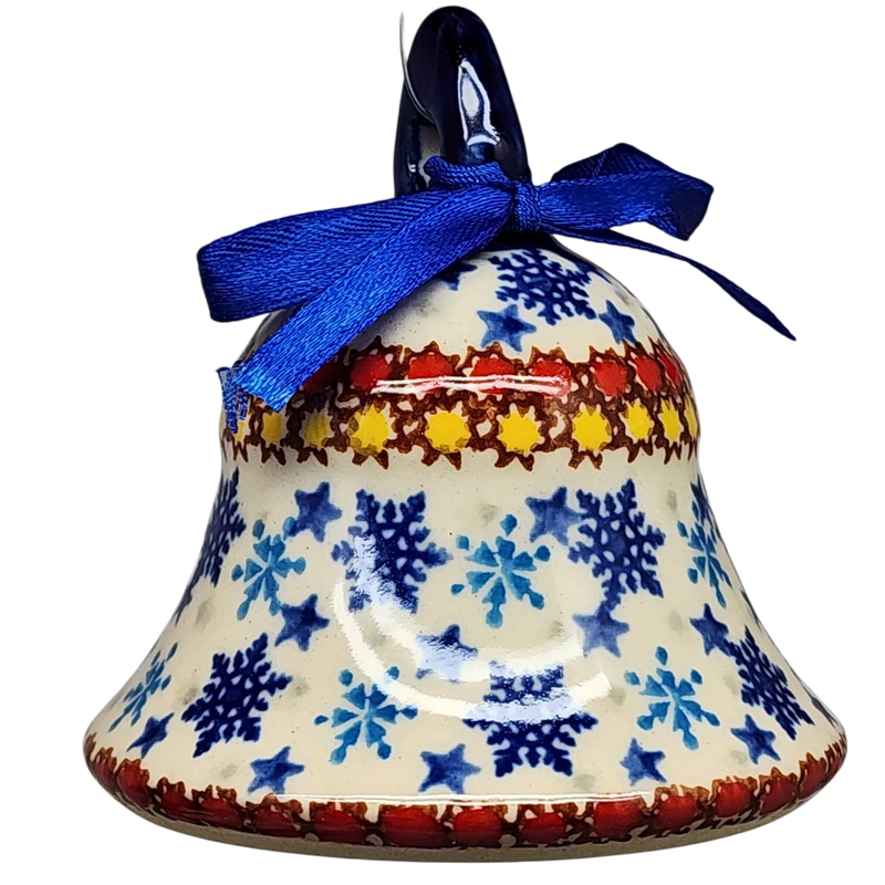 Ceramic Holiday Bell - Snowflake Delight Pattern